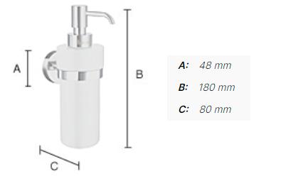 Smedbo Home sæbedispenser til væg - Krom/porcelæn