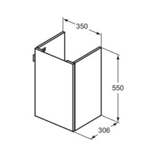 Ideal standard 35 underskab - Mat sort