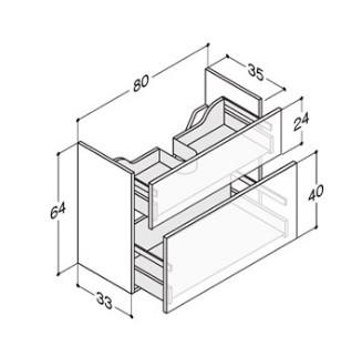 Dansani Luna Mini vaskeskab 80x64 m/skuffer - Hvid mat