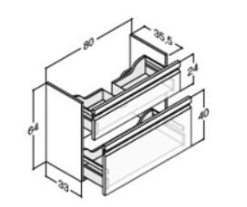 Dansani Luna Mini vaskeskab 80x64 m/skuffer - Hvid mat