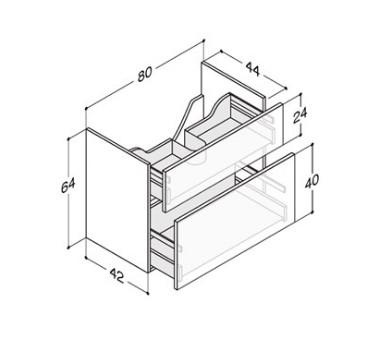 Dansani Luna vaskeskab 80x64 m/skuffer - Hvid mat