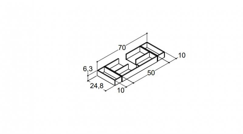 Dansani Mido komplet indretning til skuffe 80 x 35 cm - Eg