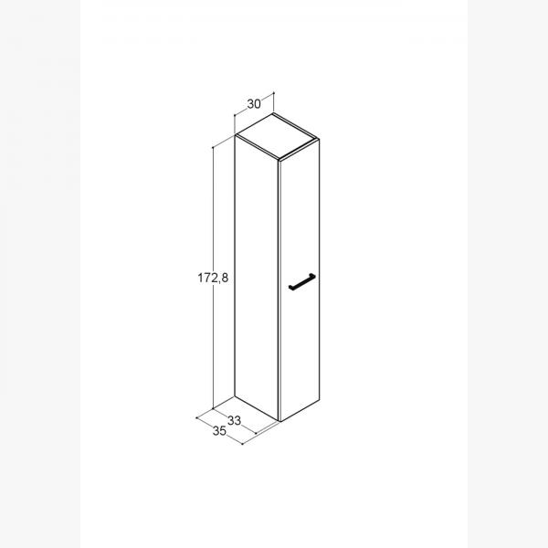 Dansani Mido+ højskab 30 - Venstrehængslet - Pine grey