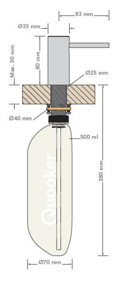 Quooker sæbedispenser Nordic - Krom