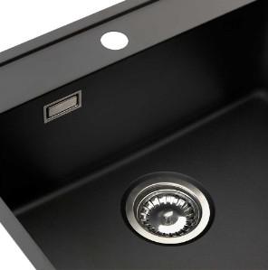 Lavabo Ohio 50x40 Tapwing køkkenvask m/krom afløb - Jet Black