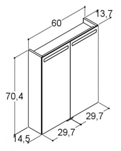 Dansani Mido+ Top spejlskab 60 - Hvid blank