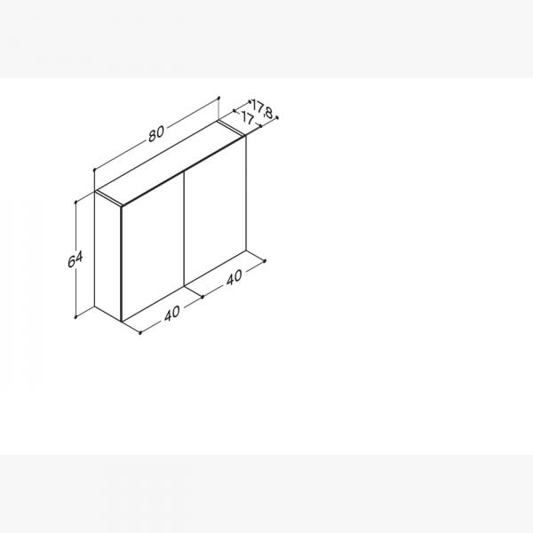 Dansani Mido+ Select 80 spejlskab - Hvid blank