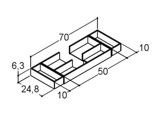 Dansani komplet indretning til skuffe 80 x 35 cm - Eg