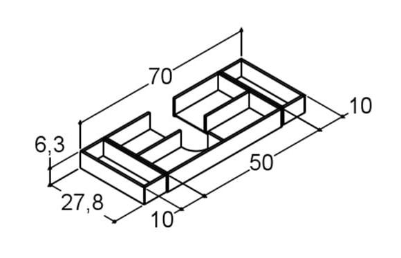 Dansani komplet indretning til skuffe 80 x 44 cm - Eg