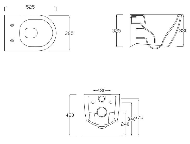 Cassøe Tour RIMless væghængt toilet inkl sæde m/softclose