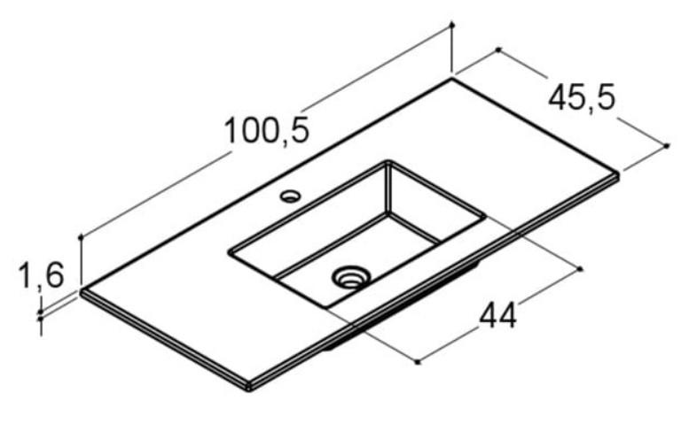 Outlet - Dansani You Classic 100 møbelsæt m/Edge vask, lys i skuffer og underlight - Natur eg/hvid mat