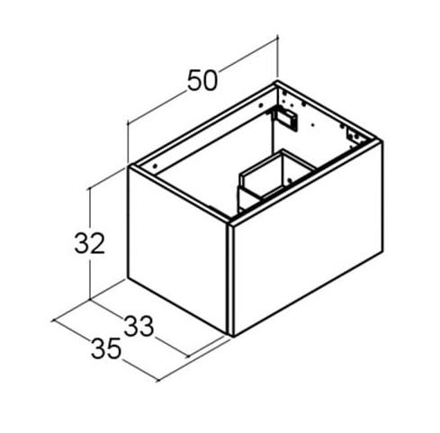 Dansani YOU Urban 50 mini underskab m/skuffe - Hvid mat