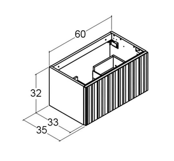 Dansani YOU Urban 60 mini underskab m/skuffe - Hvid mat, riflet