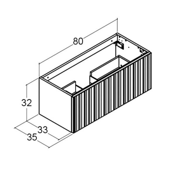 Dansani YOU Urban 80 mini underskab m/skuffe - Hvid mat, riflet