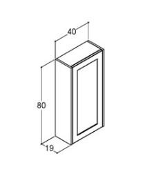 Dansani YOU Classic 40 overskab m/ramme - Venstre - Hvid mat/hvid mat