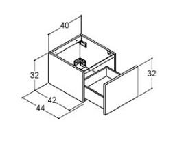 Dansani YOU Urban 40 underskab t/bordplade - Hvid mat