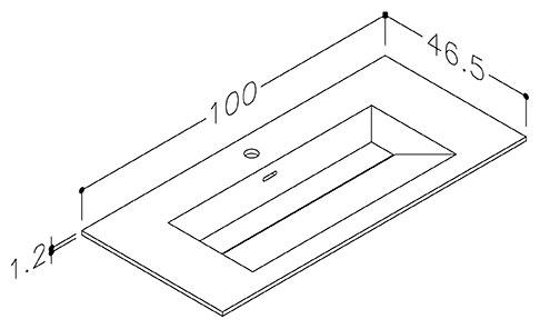 Strømberg Corian 100 møbelvask - 1 hanehul - Mat hvid