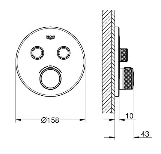 Grohe SmartControl komplet brusesystem m/ Rainshower 310 hovedbruser & SmartActive til indbygning - Poleret Cool Sunrise