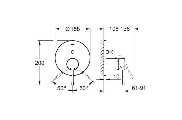 Grohe Essence komplet brusesystem m/Rainshower 310 og SmartActive t/indbygning - Børstet hard graphite