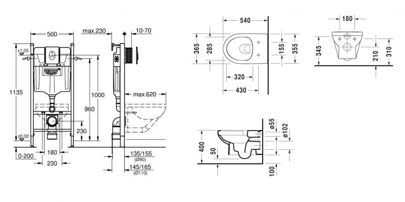 Duravit No. 1 rimless toiletpakke inkl. sæde m/softclose og hvid betjening