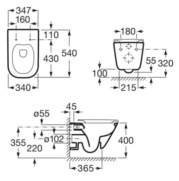 Laufen Roca Gap RIMless toiletpakke inkl. sæde m/softclose, cisterne og hvid betjening