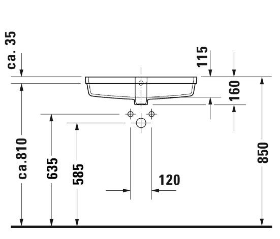 Duravit Vero Air 60 håndvask t/underlimning - Uden hanehul