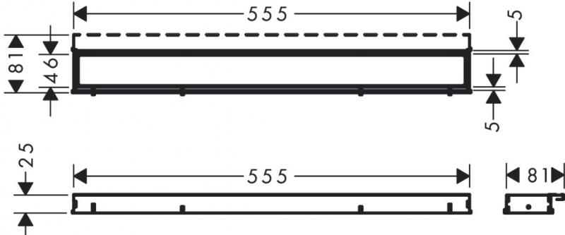 Hansgrohe RainDrain Match Kappesæt - 60 cm - Mat sort