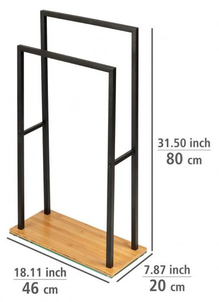 Wenko Bambusa håndklæde- og tøjstativ - Bambus/sort
