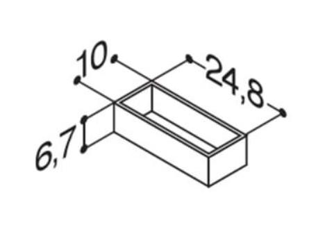 Dansani skuffeindsats - 10x25 cm - Egetræ