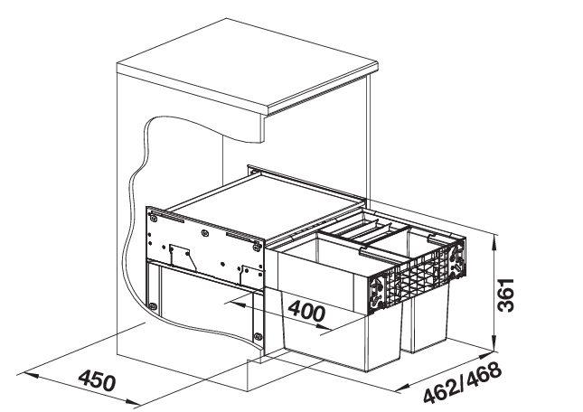 Blanco Select II 50/2 affaldssystem - 2 spande