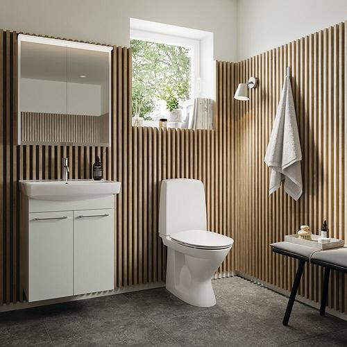 Ifö Spira gulvtoilet 6260 m/Rimfree og Ifö Clean - Med S-lås