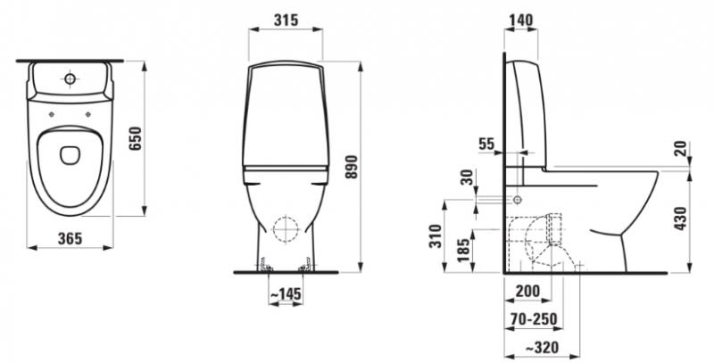 Laufen PRO N Rimless Back-to-wall toilet m/skjult p-L&aring;s og LCC