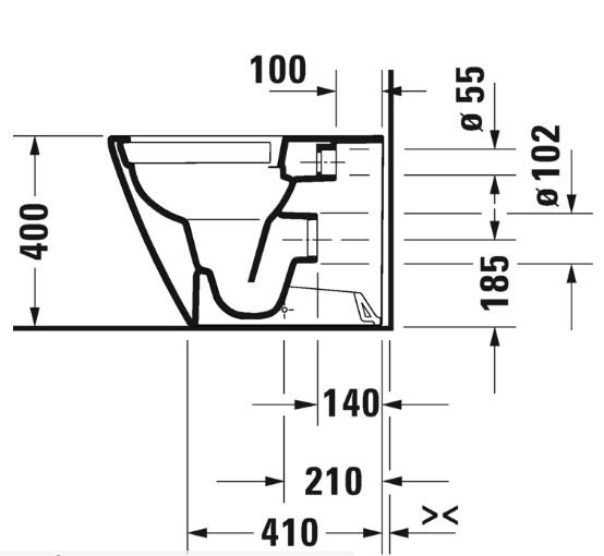 Duravit D-Neo Rimless BTW gulvstående toilet - Hvid