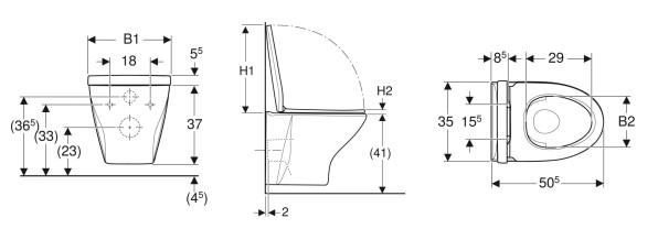 Ifö Spira 6265 Rimfree væghængt toilet Inkl. toiletsæde m/softclose