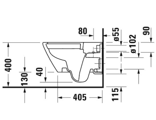 Duravit D-Neo væghængt toilet RIMless 370x400x540mm