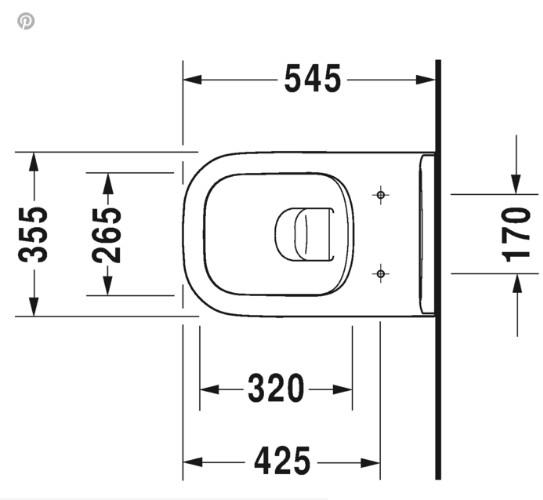 Duravit D-Code væghængt toilet m/RIMless og sæde m/softclose