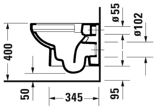 Duravit No.1 Compact Rimless væghængt toilet inkl. toiletsæde m/softclose og Wondergliss