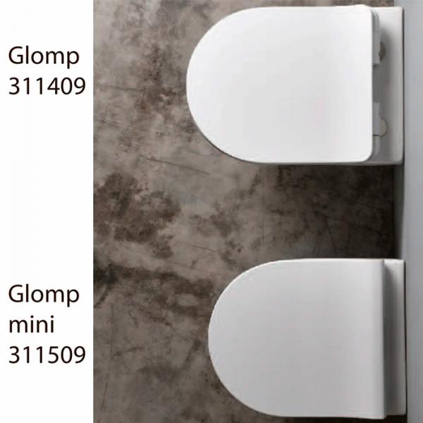 Lavabo Glomp Mini rimless v&aelig;gh&aelig;ngt toilet inkl. s&aelig;de - Hvid