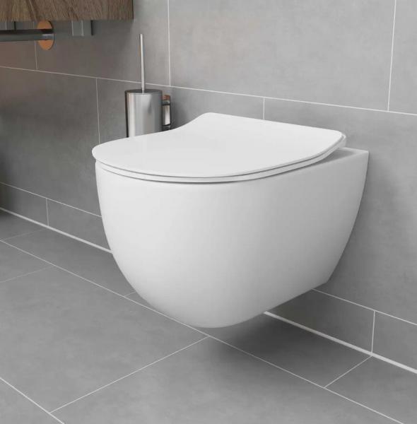 Lavabo Glomp rimless v&aelig;gh&aelig;ngt toilet inkl. s&aelig;de - Hvid