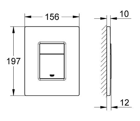 Grohe Even betjeningsplade - Mat sort