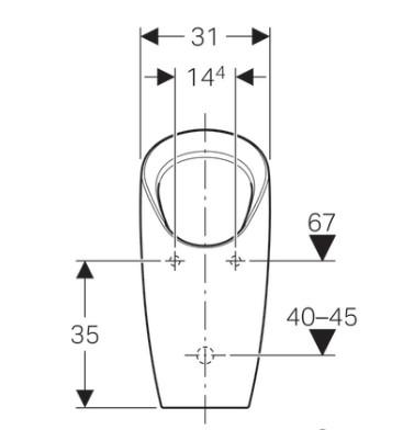 Geberit Preda vandfri urinal