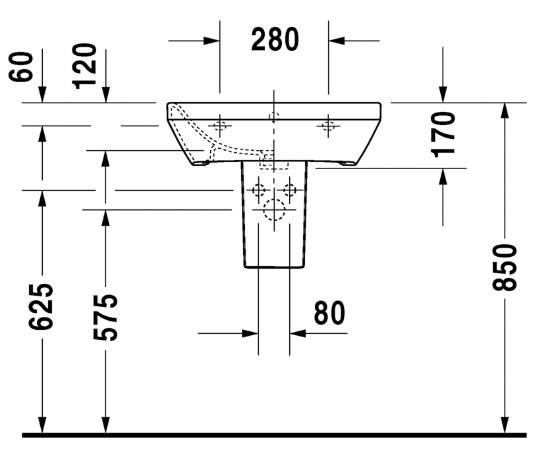 Duravit Durastyle 55 håndvask t/væg