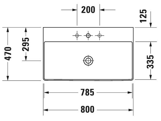 Duravit DuraSquare 80 møbelvask - Uden hanehul