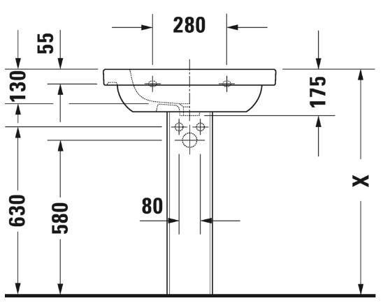 Duravit D-Code 65 håndvask t/væg eller møbel - 1 hanehul