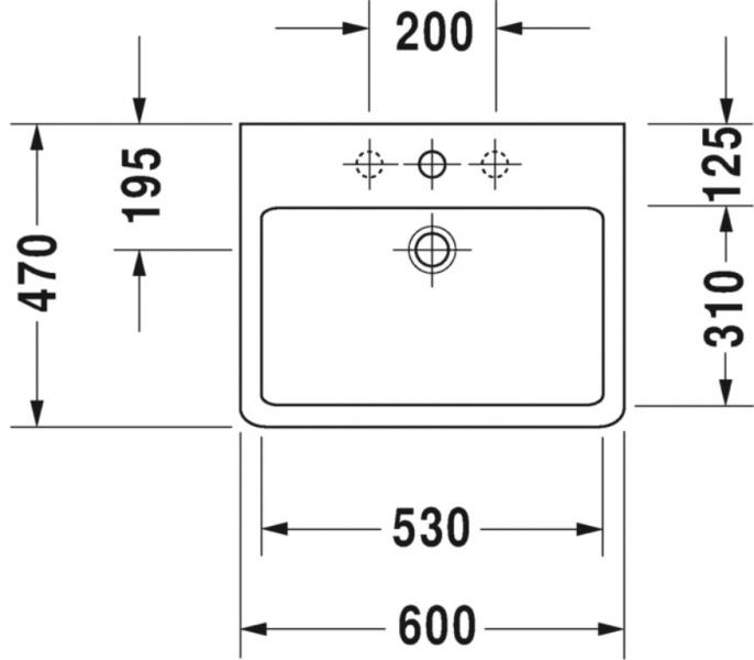 Duravit Vero 60 fristående bowlevask - 1 hanehul - Wondergliss