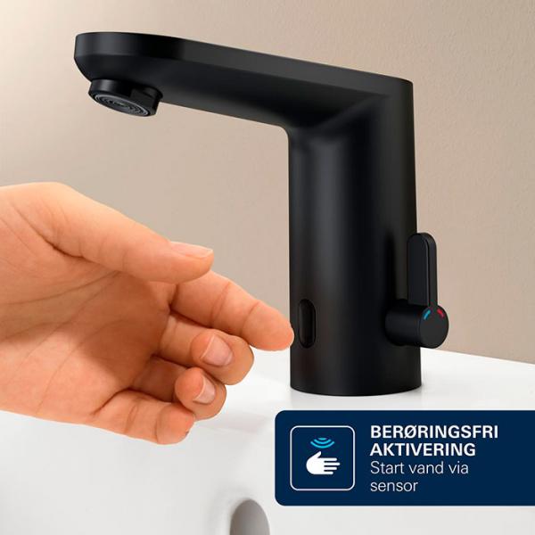 Grohe Get E ber&oslash;ringsfri vandhane m/infrar&oslash;d og batteri � Mat sort