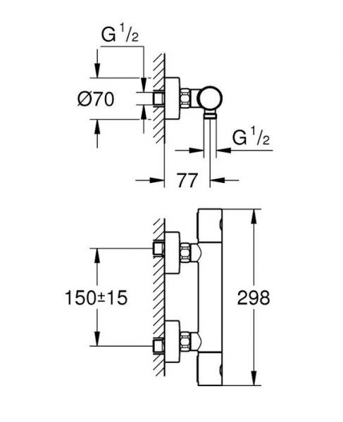 Grohe Grohtherm 1000 Joy+ komplet brusesystem - Børstet Hard Graphite Grohe Grohtherm 1000 Joy+ komplet brusesystem - Børstet Hard Graphite