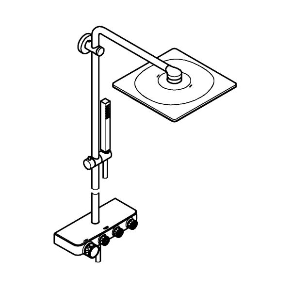 Grohe Euphoria SmartControl 310 Cube Duo Brusesystem - Krom