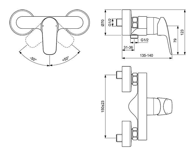 Ideal Standard Ceraflex Eco komplet brusesystem - Krom