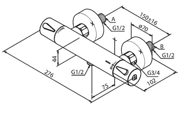 Damixa Silhouet komplet brusesystem - Mat sort